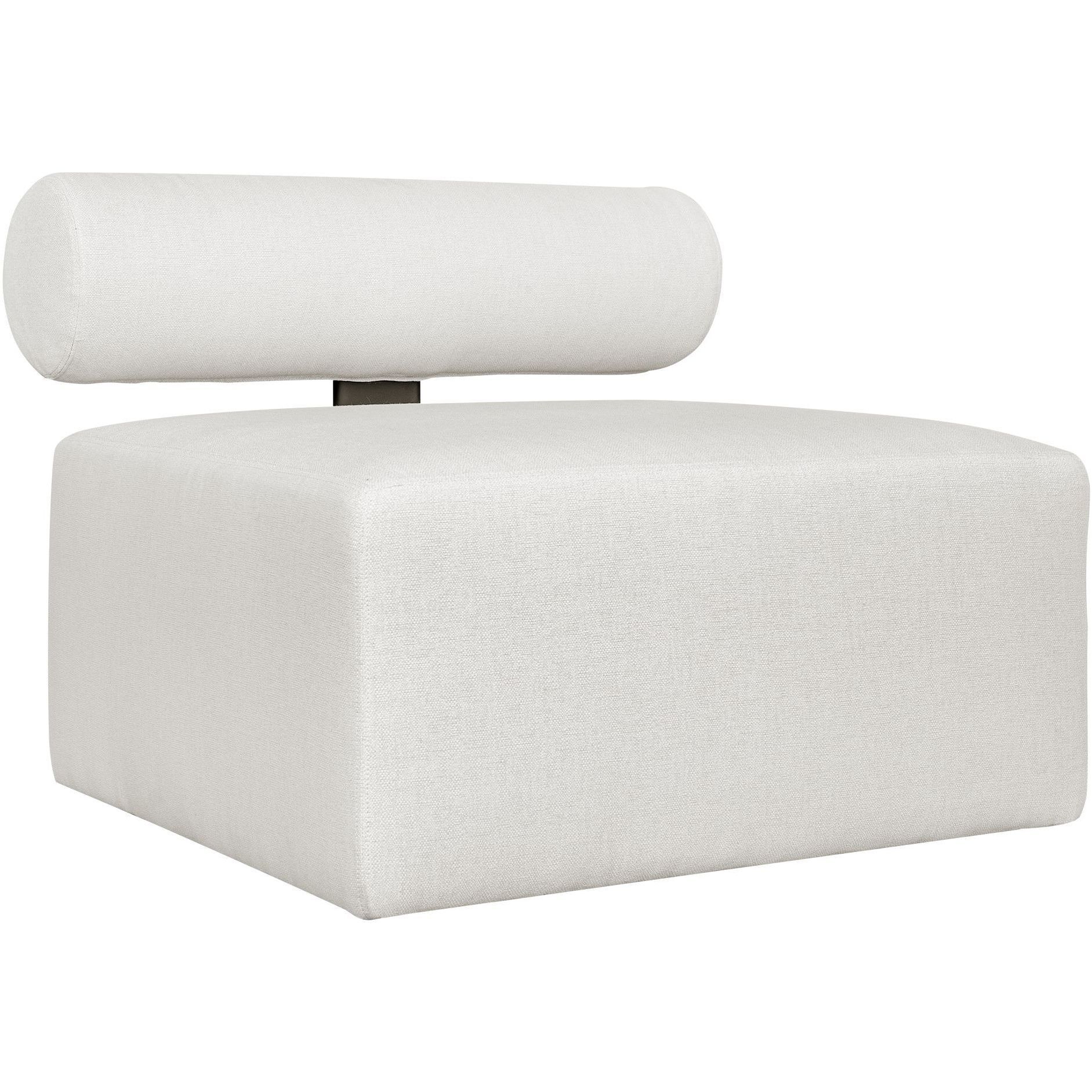 Bolster Back Java Black and Oyster White Armless Outdoor Sofa