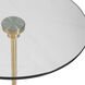 Portsmouth 24 X 16 inch Brushed Brass and White Marble Accent Table