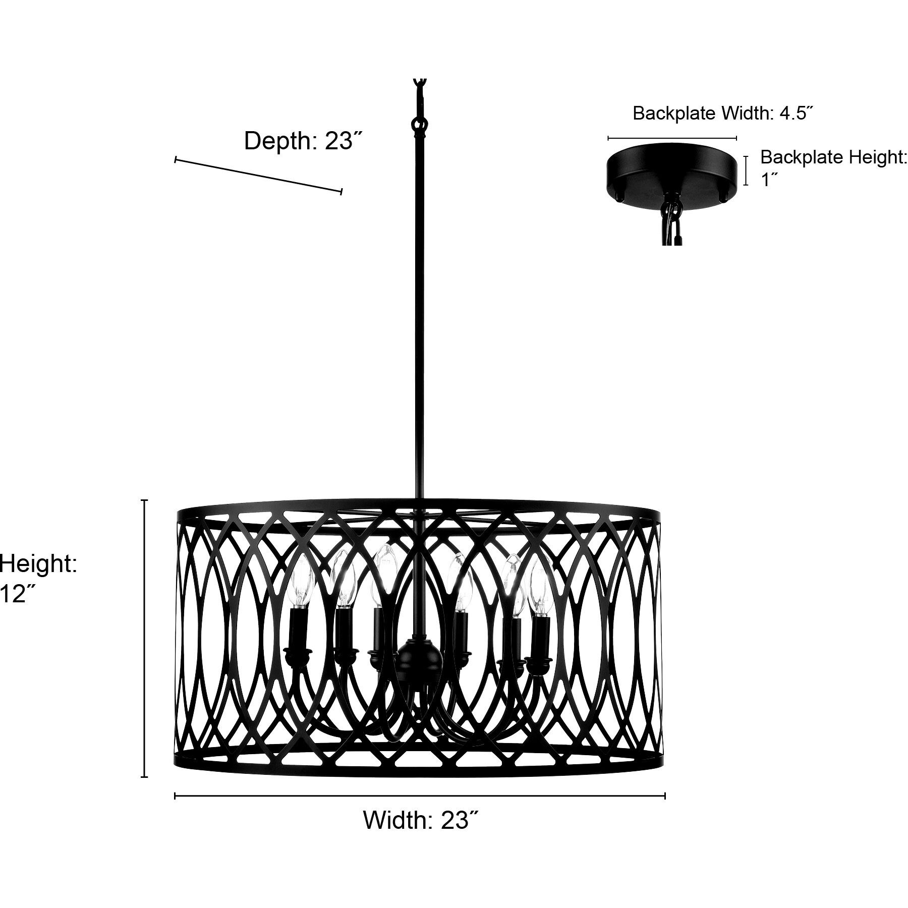 Arelyn 6 Light 23 inch Painted Modern Gold Pendant Ceiling Light