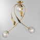 Firenze 3 Light 28.25 inch Gold Leaf Semi-Flush Mount Ceiling Light in Clear Ribbed