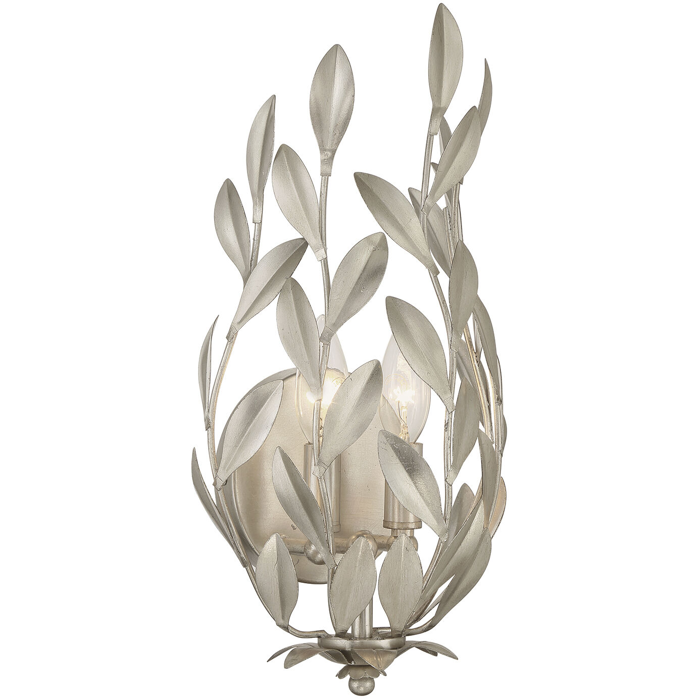 Broche Bath Wall Light in Antique Silver