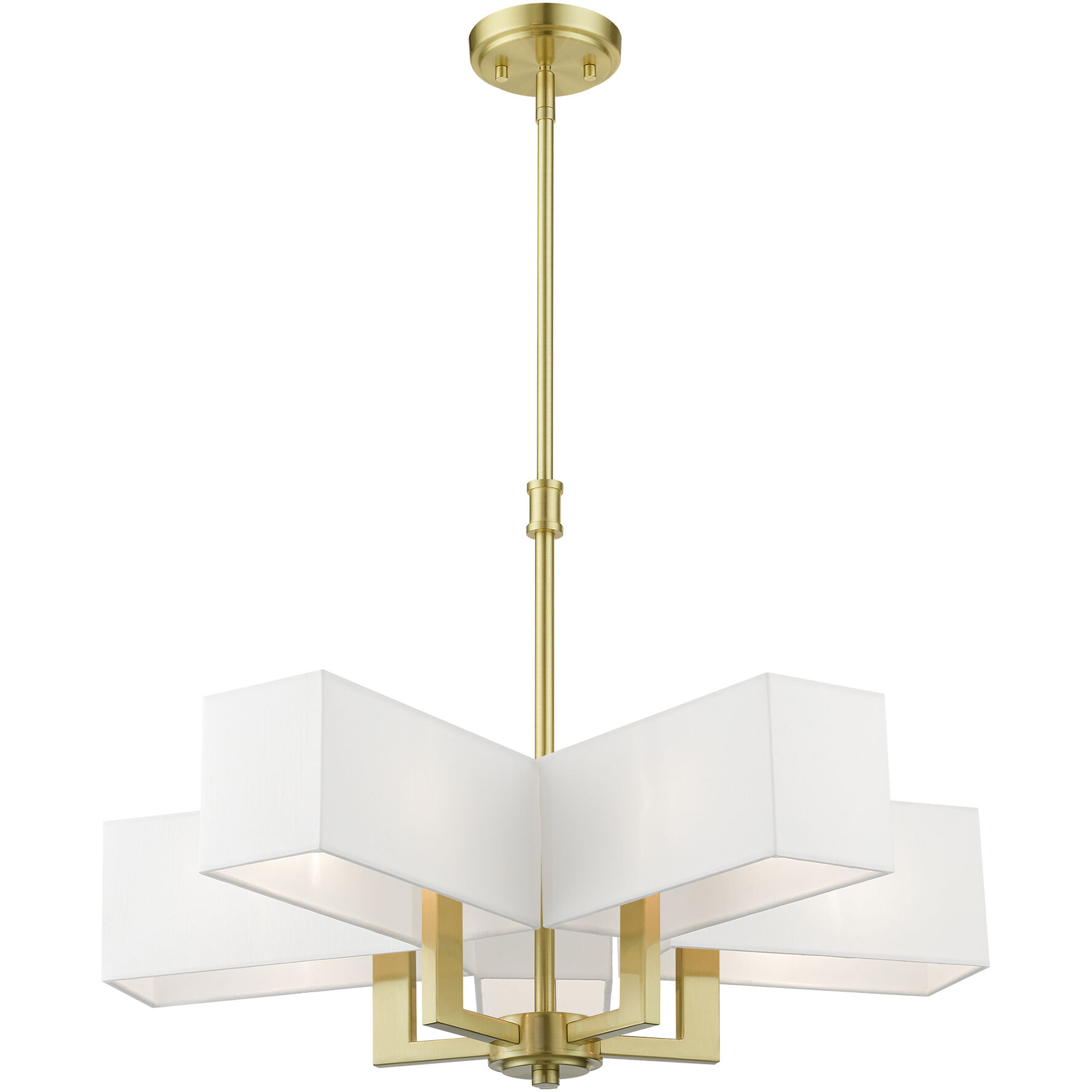 Rubix 5 Light 26 inch Satin Brass Chandelier Ceiling Light in Black