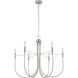 Foundry 6 Light 30.71 inch Brushed Nickel Chandelier Ceiling Light