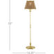 Deauville 55 inch 75 watt Natural and Polished Brass Floor Lamp Portable Light, Suzanne Duin Collection