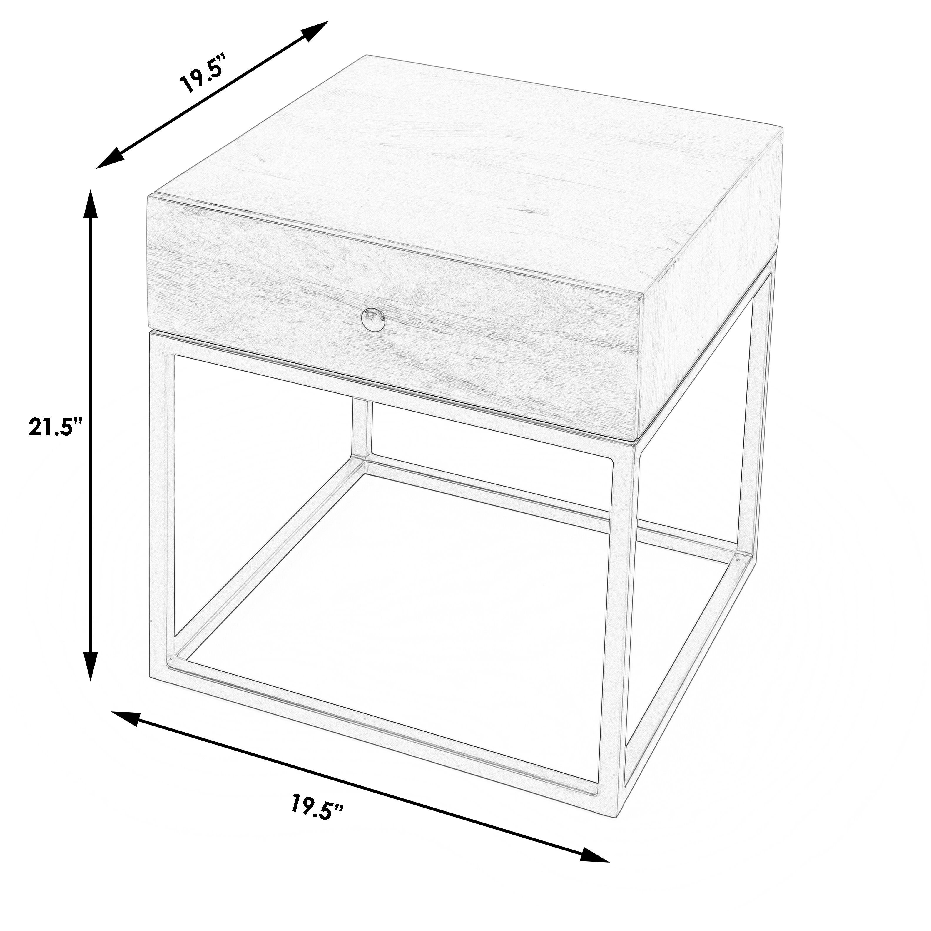 Brixton Iron & Wood 22 X 20 inch Industrial Chic Accent Table