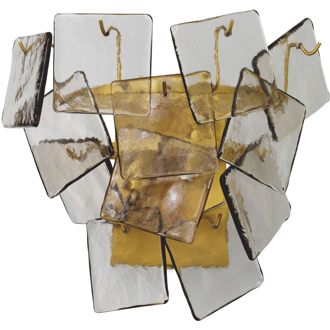 Bitmore 2 Light 13.98 inch Antique Brass and Light Smoke Glass Wall Lamp Wall Light