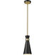 Soriano 1 Light 5.5 inch Matte Black and Heritage Brass Pendant Ceiling Light