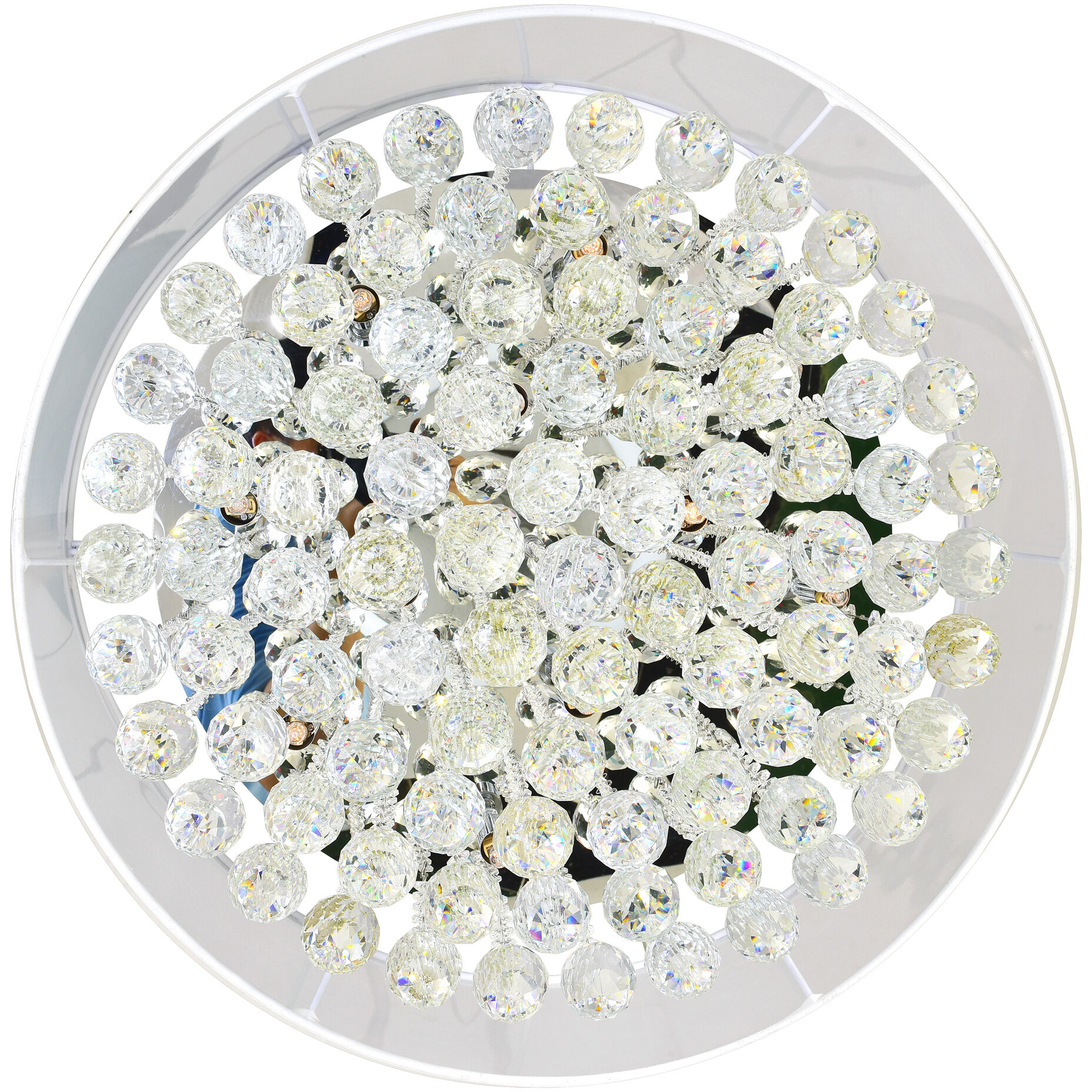 Radiant 12 Light 24 inch Chrome Drum Shade Chandelier Ceiling Light in White