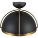 Dahlia 1 Light 17.62 inch Black and Brushed Brass Pendant Ceiling Light