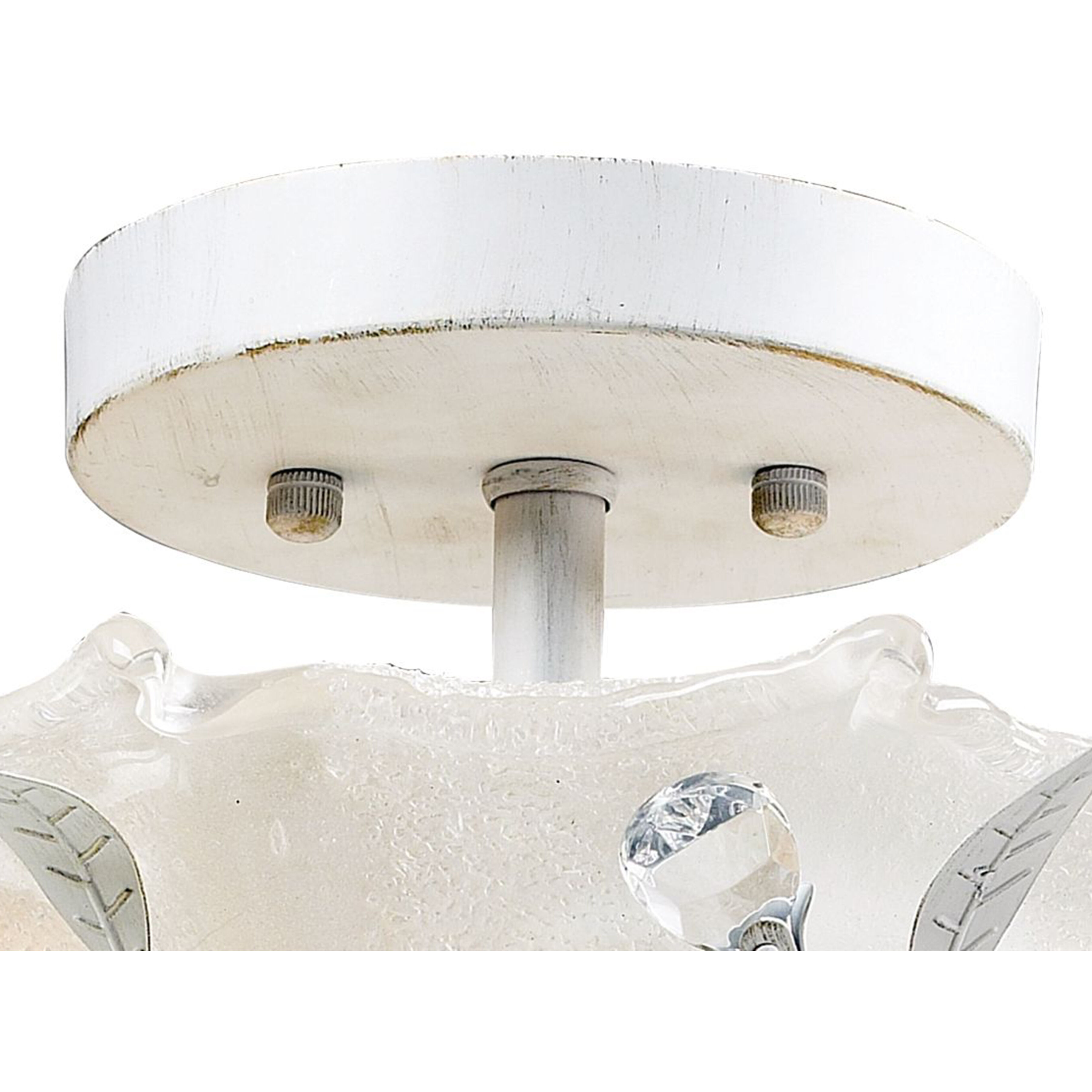 Circeo 2 Light 17 inch Antique White Semi Flush Mount Ceiling Light