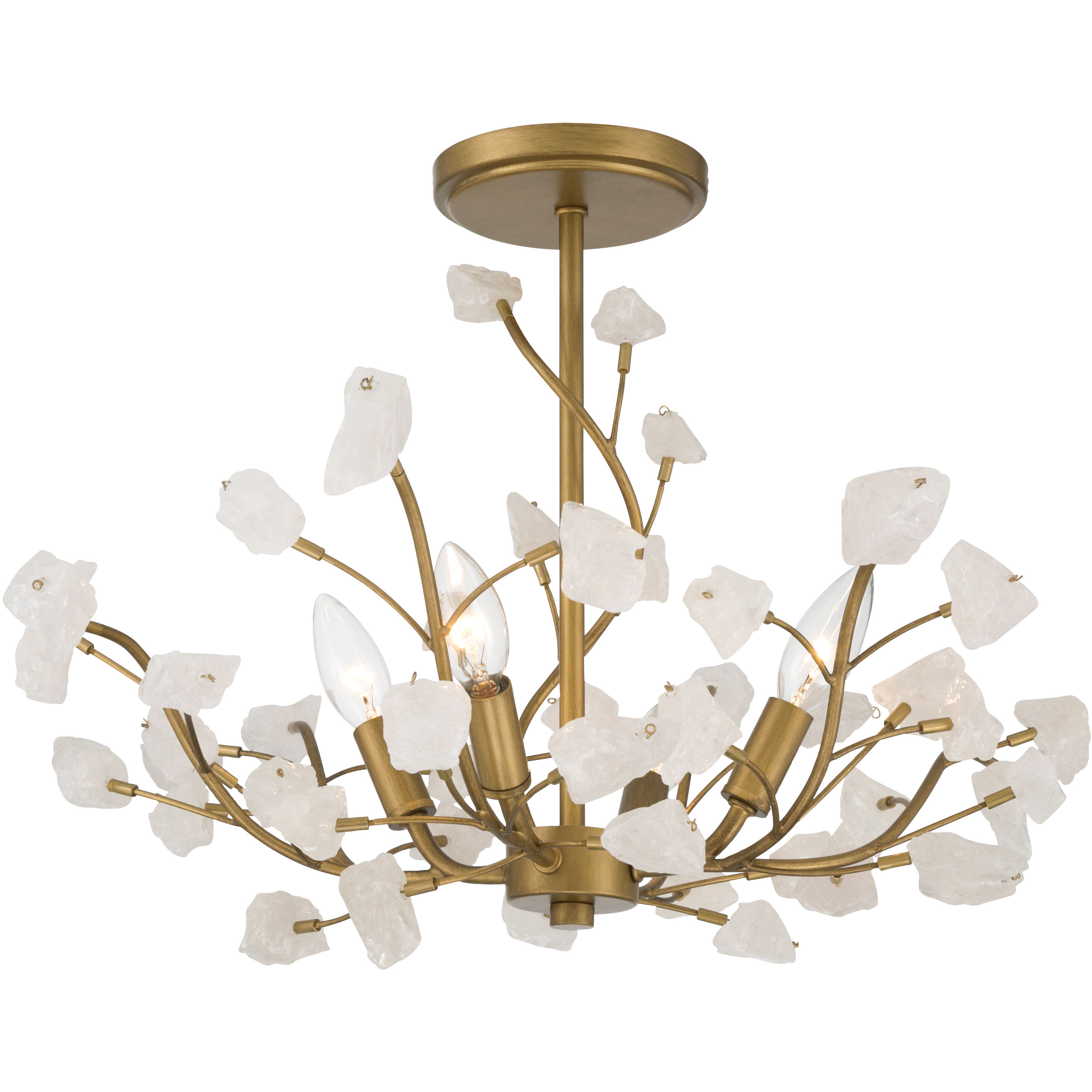 Ramus 4 Light 22 inch Painted Legacy Brass Semi-Flush Mount Ceiling Light