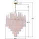 Ollie 21 Light 33.25 inch Aged Brass Chandelier Ceiling Light in Sand Glass Blush