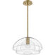 Lotus 1 Light 16 inch Heritage Brass Indoor Semi-Flush Mount Ceiling Light, Convertible to Pendant