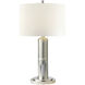 Thomas O'Brien Longacre 16 inch 25 watt Polished Nickel Table Lamp Portable Light in Linen, Small