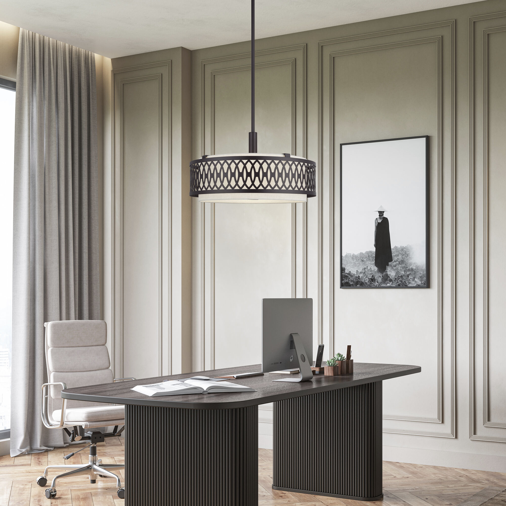 Vistaview 4 Light 21 inch English Bronze Pendant Chandelier Ceiling Light