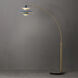 Palm Springs 84 inch 100.00 watt Weathered Brass and Black Arc Floor Lamp Portable Light in Blue Tone