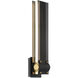 Admiral 1 Light 19.25 inch Gold and Black Outdoor Wall Sconce in Black and Gold