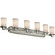 Textile 6 Light 43.75 inch Brushed Nickel Bath Vanity Light Wall Light, Rondo Family, Choices