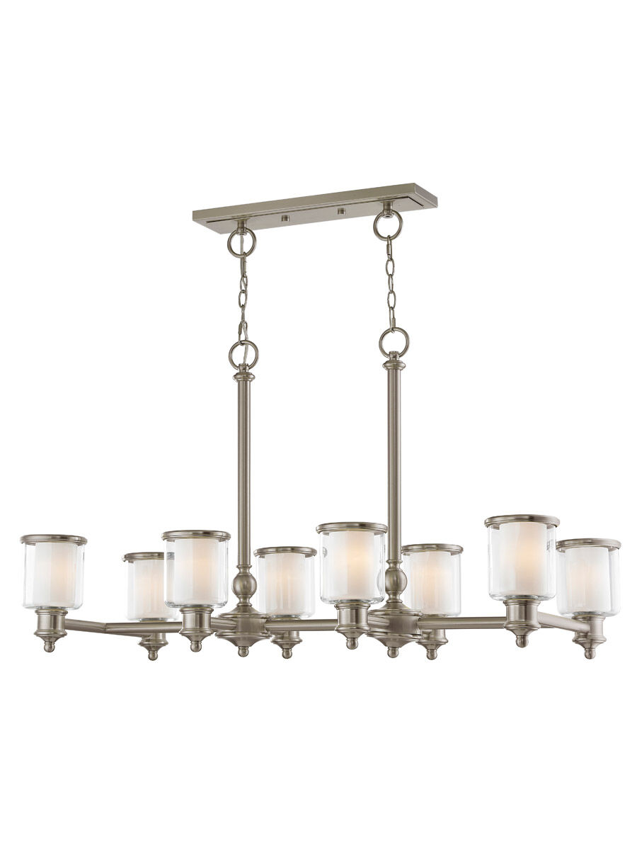 Middlebush 8 Light 42 inch Brushed Nickel Linear Chandelier Ceiling Light