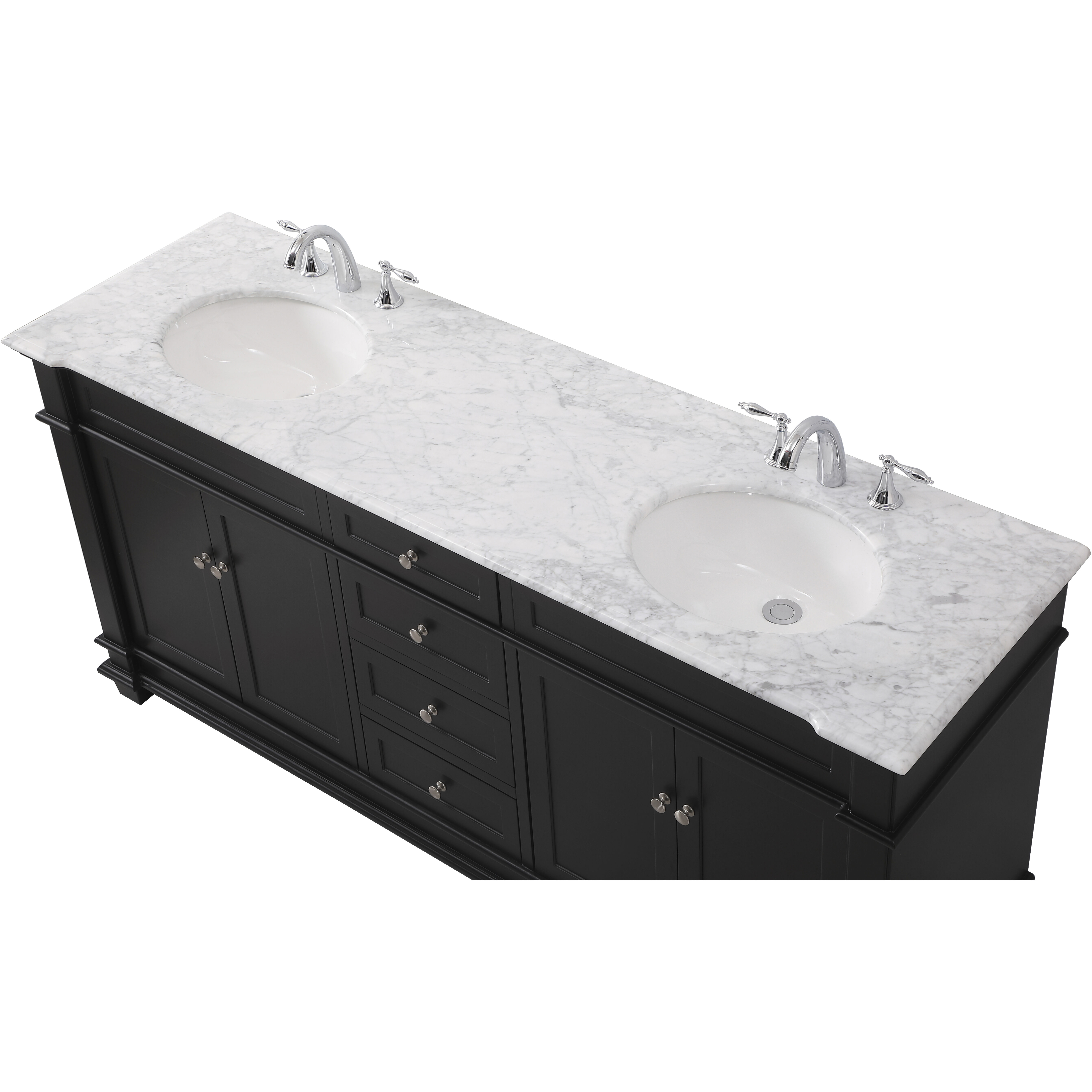 Wesley 72 X 22 X 35 inch Black Vanity Sink Set