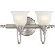 Brunswick 2 Light 17 inch Satin Nickel Bathroom Vanity Light Wall Light, Essentials