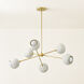 Saylor 6 Light 40 inch Aged Brass/Soft Cream Chandelier Ceiling Light