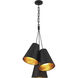 Alston Pendant Ceiling Light in Matte Black and Antique Gold
