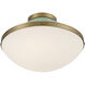 Xander 2 Light 16.25 inch Vibrant Gold Flush Ceiling Light in Vibrant Gold and Green