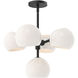 Alora Mood Willow 5 Light 18 inch Matte Black Chandelier Ceiling Light in Matte Opal Glass