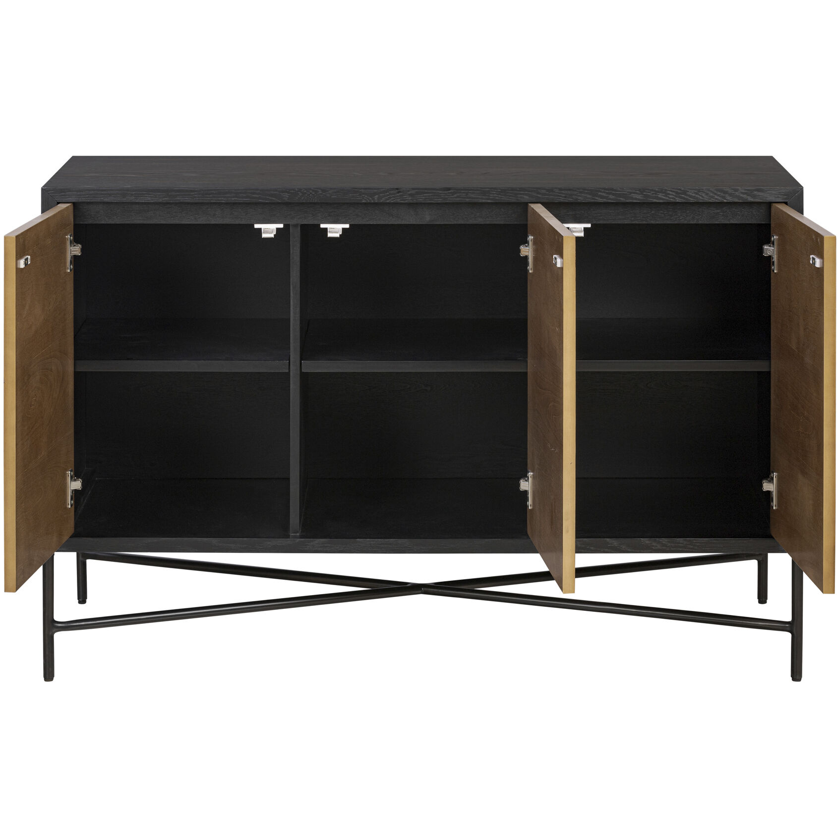 Parker 48 inch Black/Walnut/White Ashe/Cherry/Black Oak Credenza