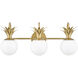Palma 3 Light 24 inch Heritage Brass Vanity Light Wall Light