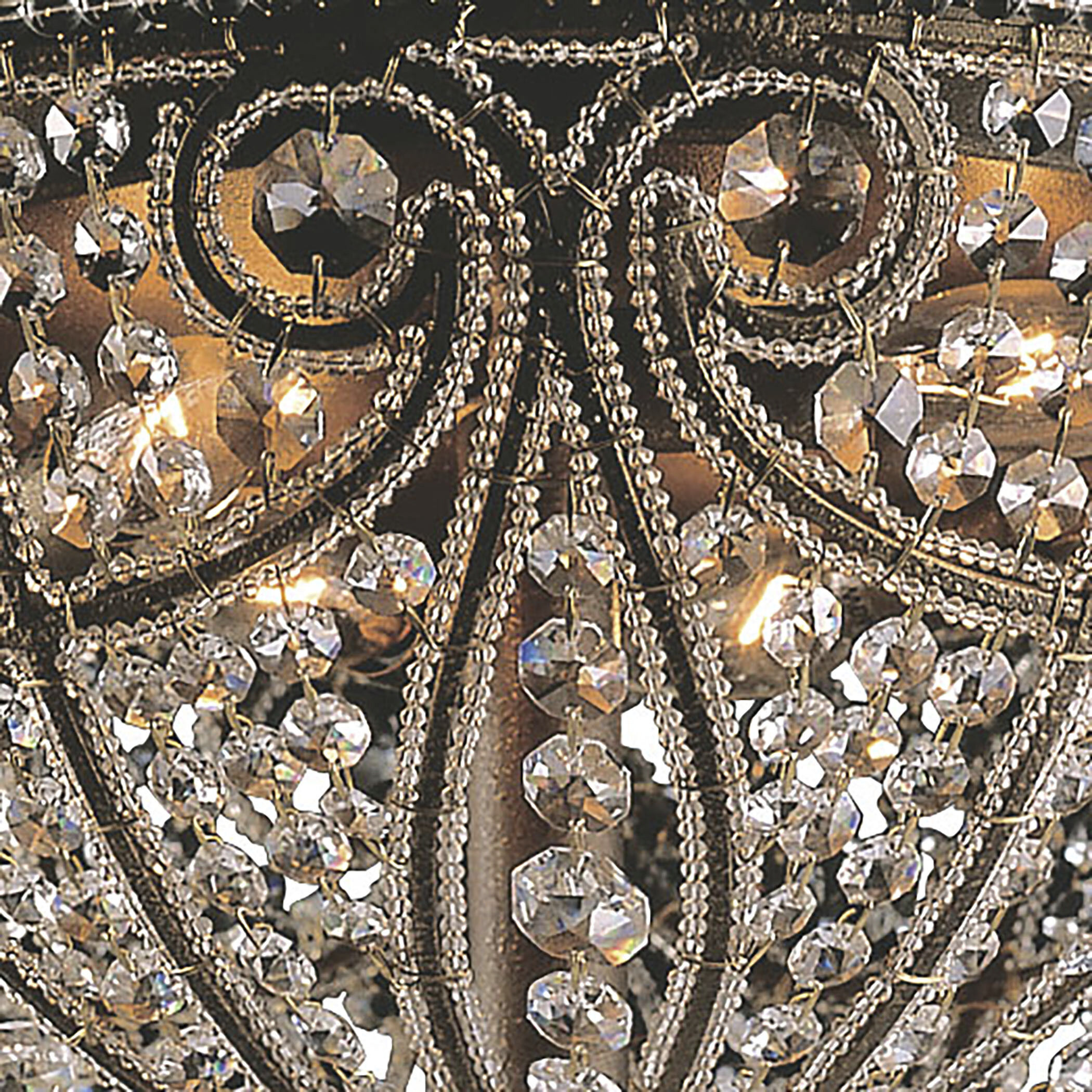 Elizabethan 6 Light 17 inch Dark Bronze Flush Mount Ceiling Light