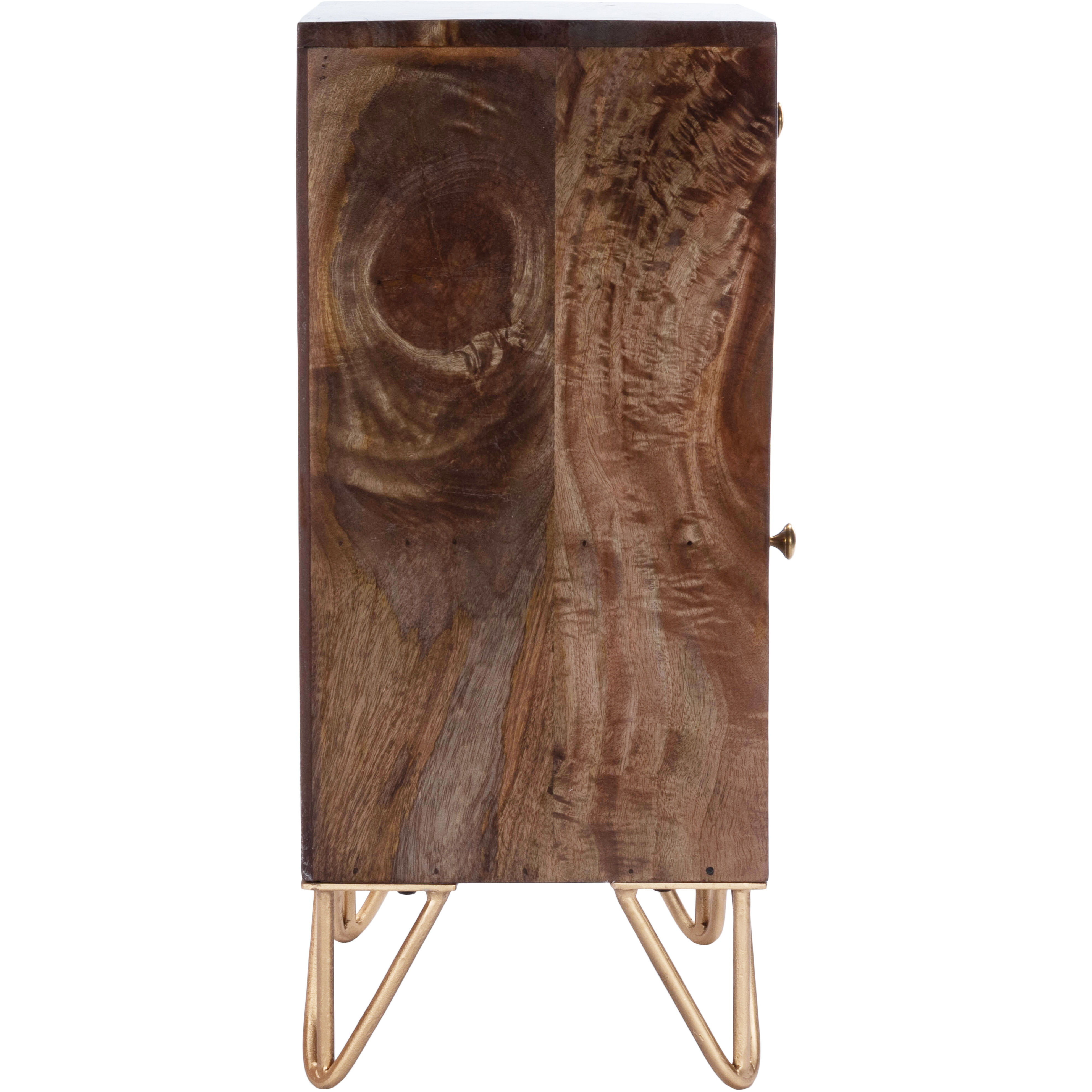 Alda Wood & Brass Metal Inlay Dresser or Chest