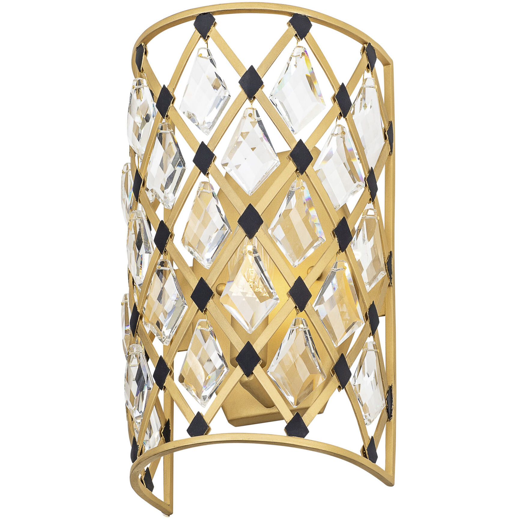 Windsor Sconce Wall Light in French Gold and Matte Black