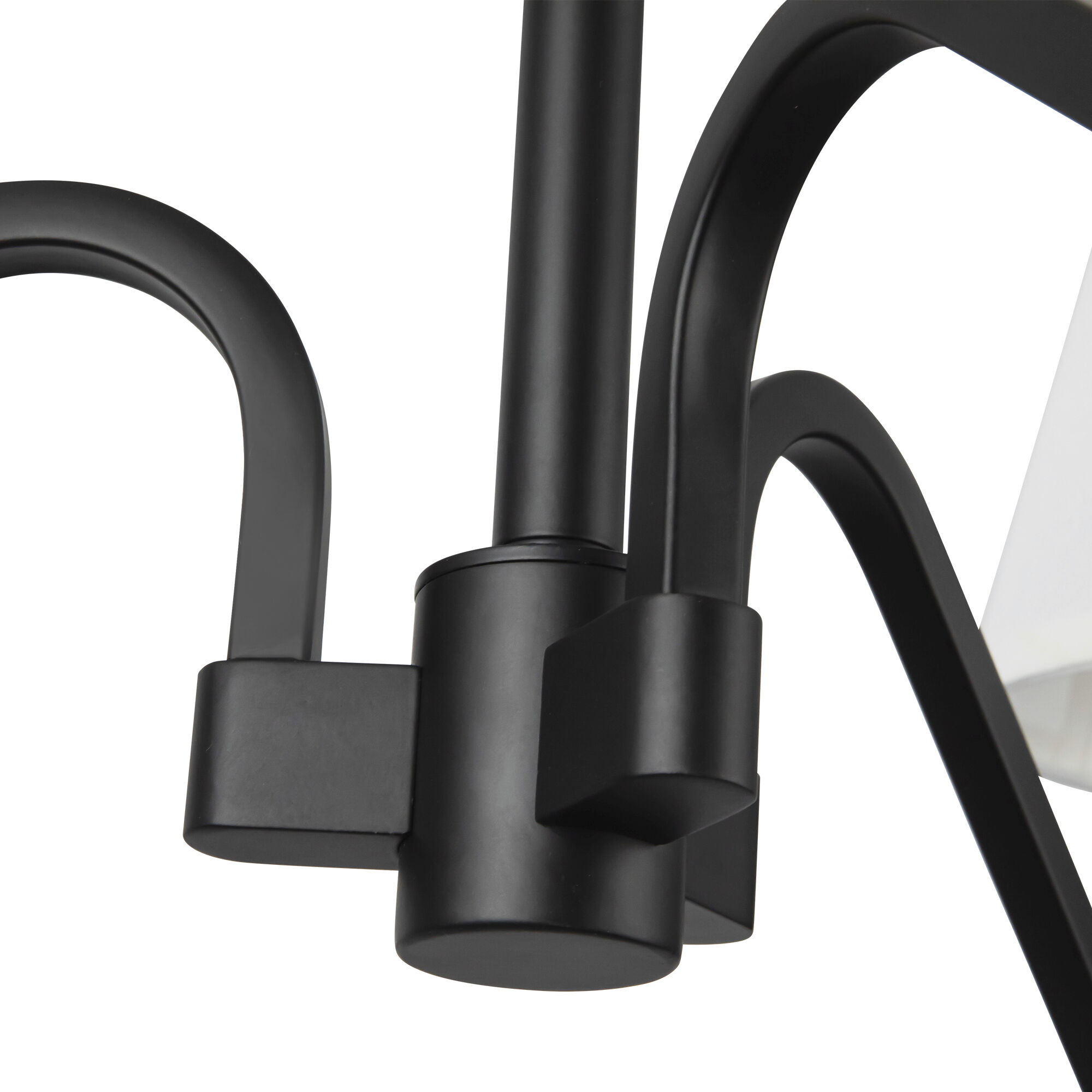 Alora Mood Sloan 3 Light 30 inch Matte Black and White Linen Chandelier Ceiling Light