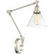 Drake 33.75 inch 60.00 watt Polished Nickel Adjustable Wall Sconce Wall Light, Essentials