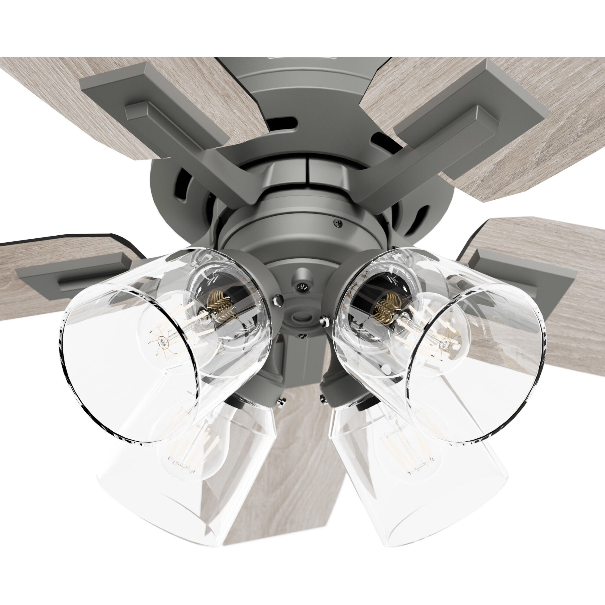 Gatlinburg 44 inch Matte Silver with Light Gray Oak Blades Ceiling Fan