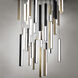 Chaos LED 36 inch Black and Aged Brass Multi-Light Pendant Ceiling Light