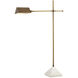 Repertoire 50.75 inch 7 watt Antique Brass and White Floor Lamp Portable Light