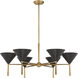 Cortan 6 Light 36 inch Legacy Brass and Dark Bronze Chandelier Ceiling Light