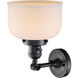 Franklin Restoration Large Bell LED 8 inch Matte Black Sconce Wall Light, Franklin Restoration