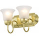 Riviera 2 Light 14 inch Polished Brass Bath Vanity Wall Light