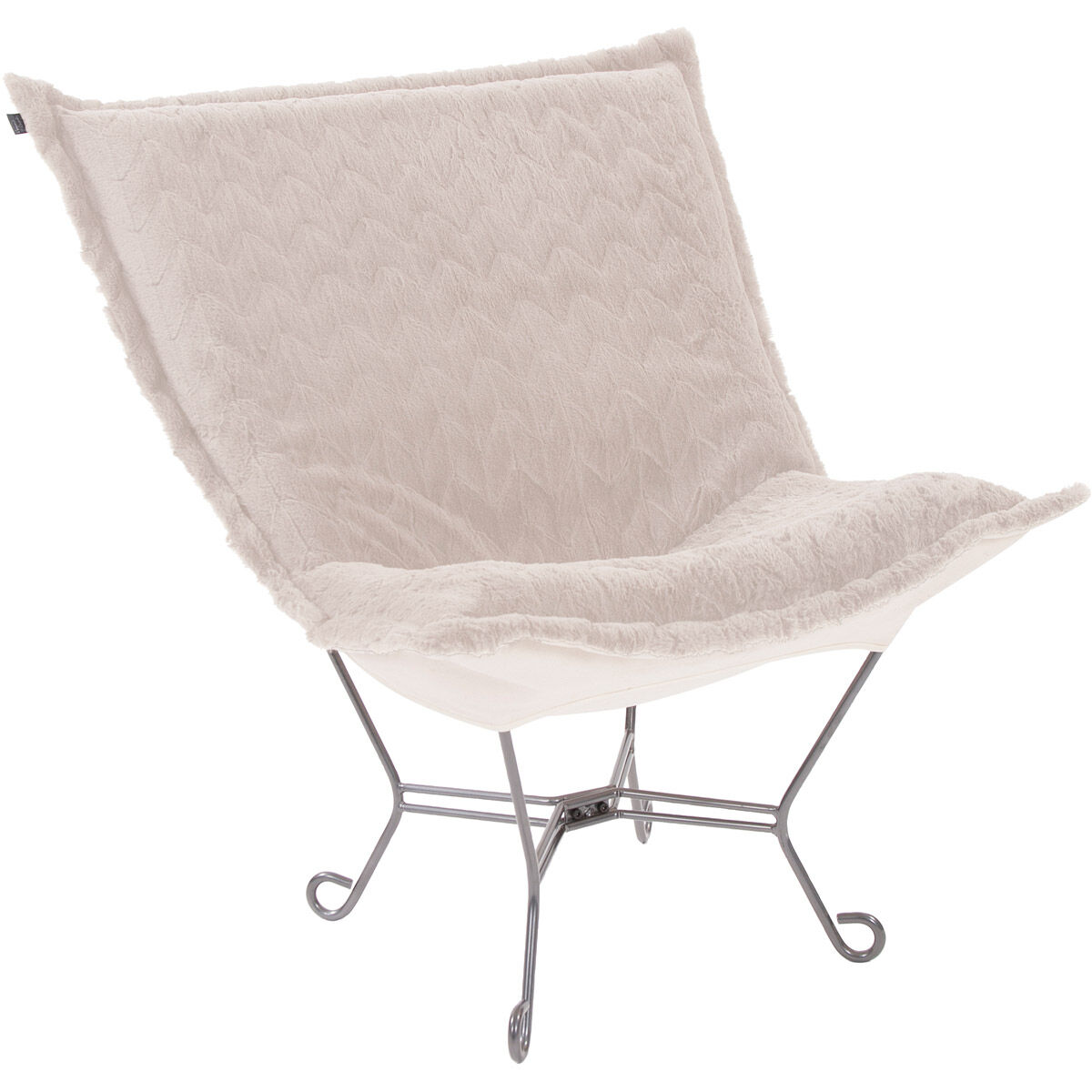 Puff Angora Natural Scroll Chair with Cover