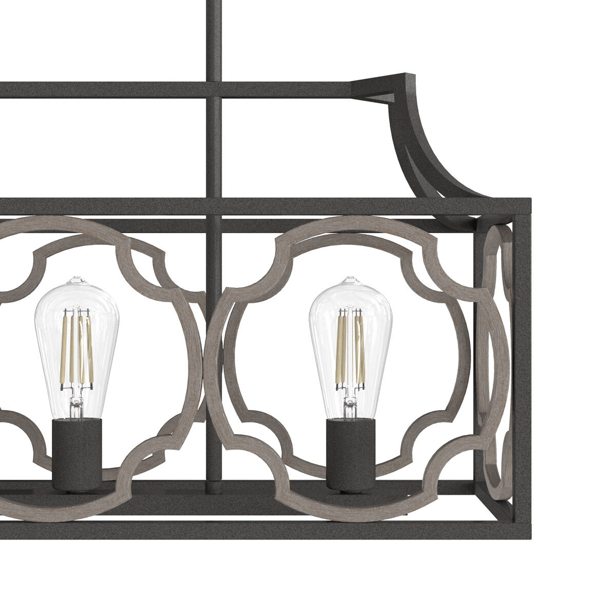Stone Creek 5 Light 43.5 inch Noble Bronze and White Washed Oak Linear Chandelier Ceiling Light