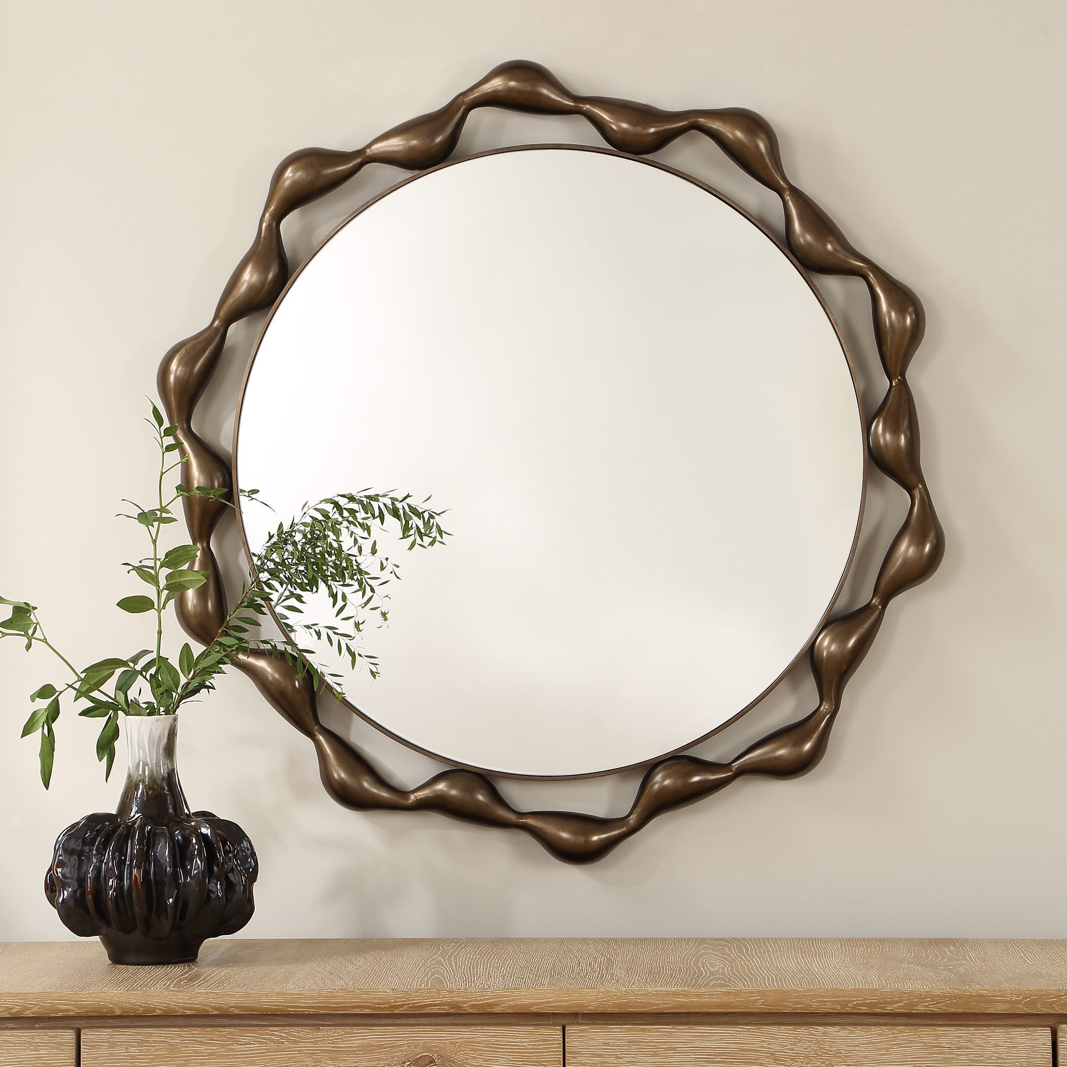 Remolino 36 X 36 inch Warm Bronze Mirror