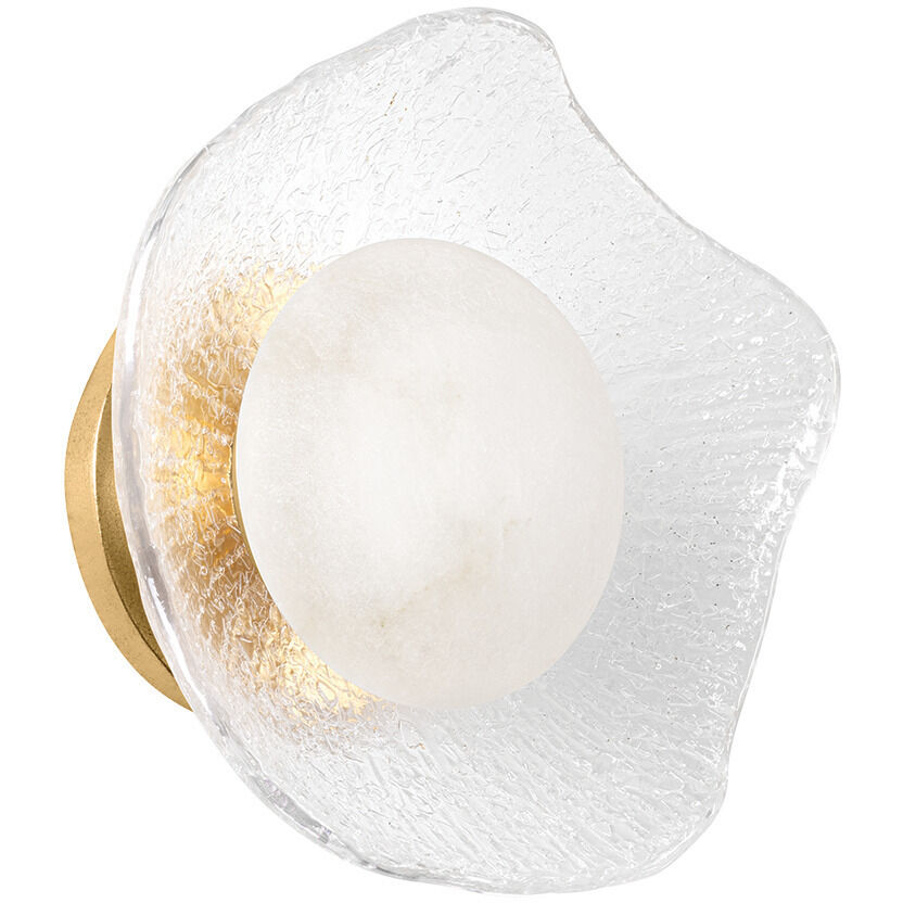 Almandine LED 10 inch Vintage Gold Leaf Wall Sconce Wall Light