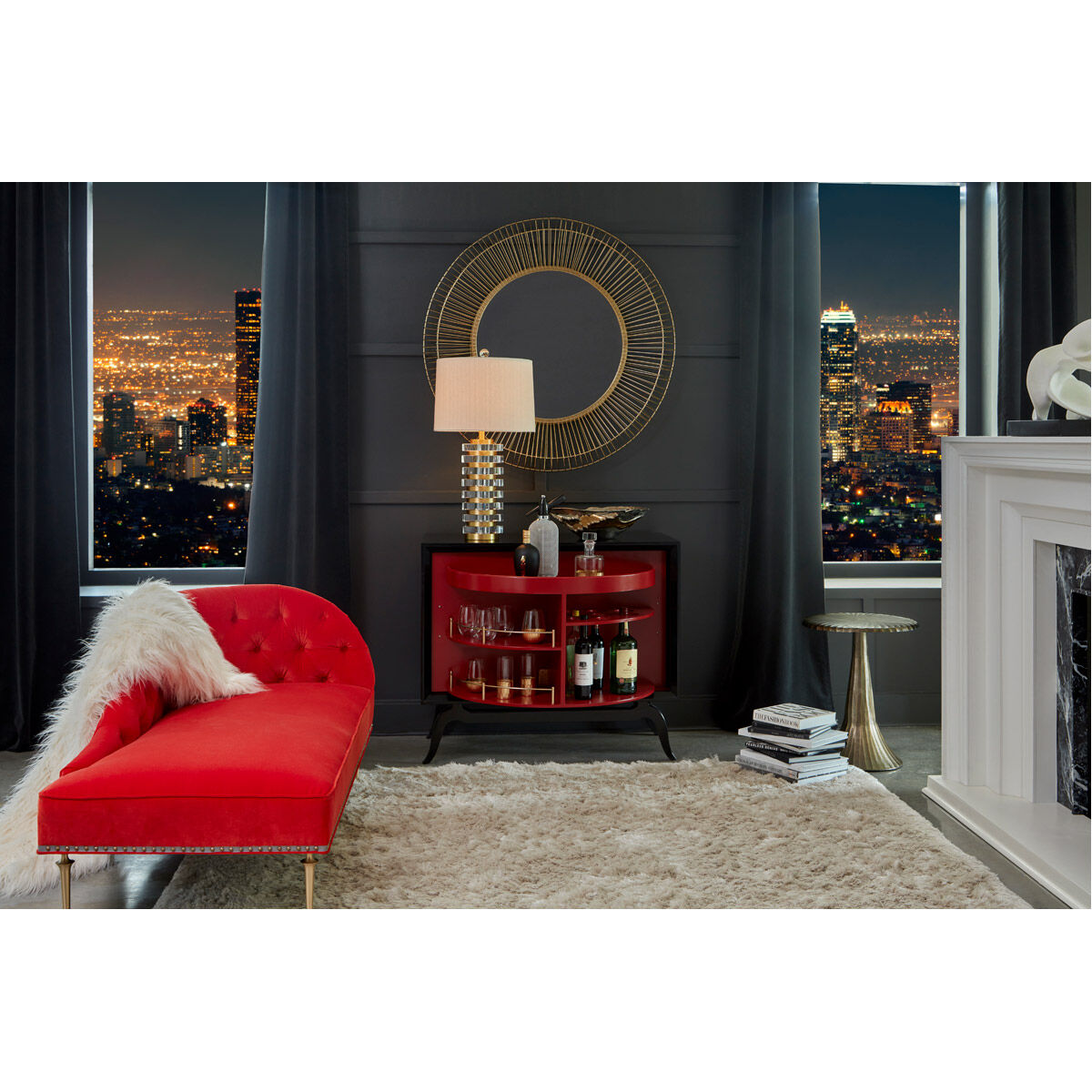 Wildwood Black/Red/Polished Cabinet