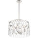 Charming 4 Light 20 inch Polished Nickel Pendant / Semi Flush Ceiling Light, Convertible to Pendant