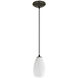 Champagne LED 5 inch Oil Rubbed Bronze Pendant Ceiling Light in White Stone