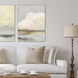 Dream of Clouds / Where Land Meets Sky Blue and Gray and Yellow Framed Art